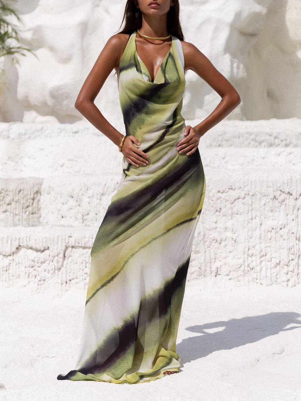 Sukienka maxi Lila w gradientzie