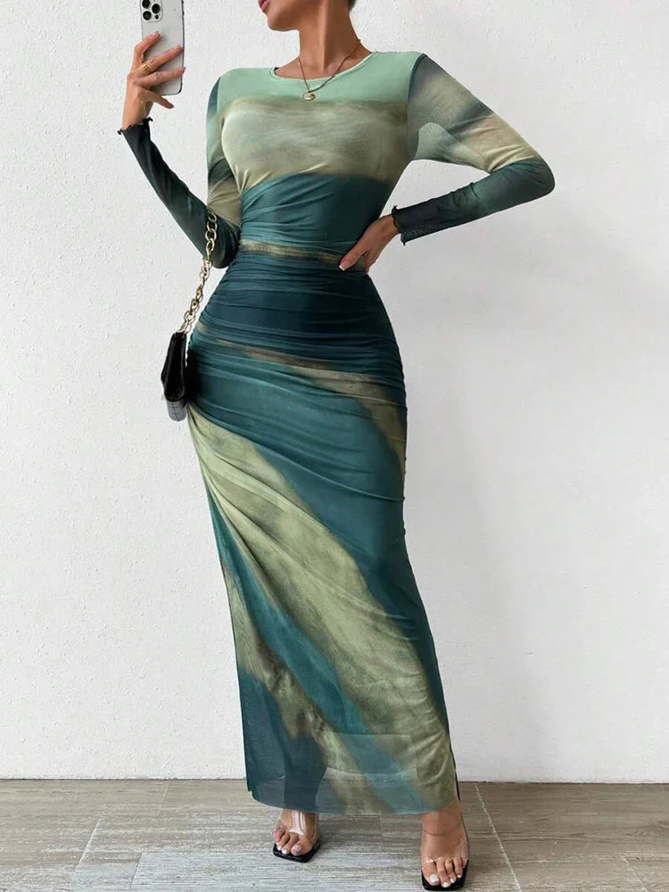 Sukienka maxi Aquarelle Dream