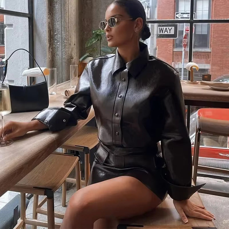 Natalia Skórzany Zestaw Co-Ord