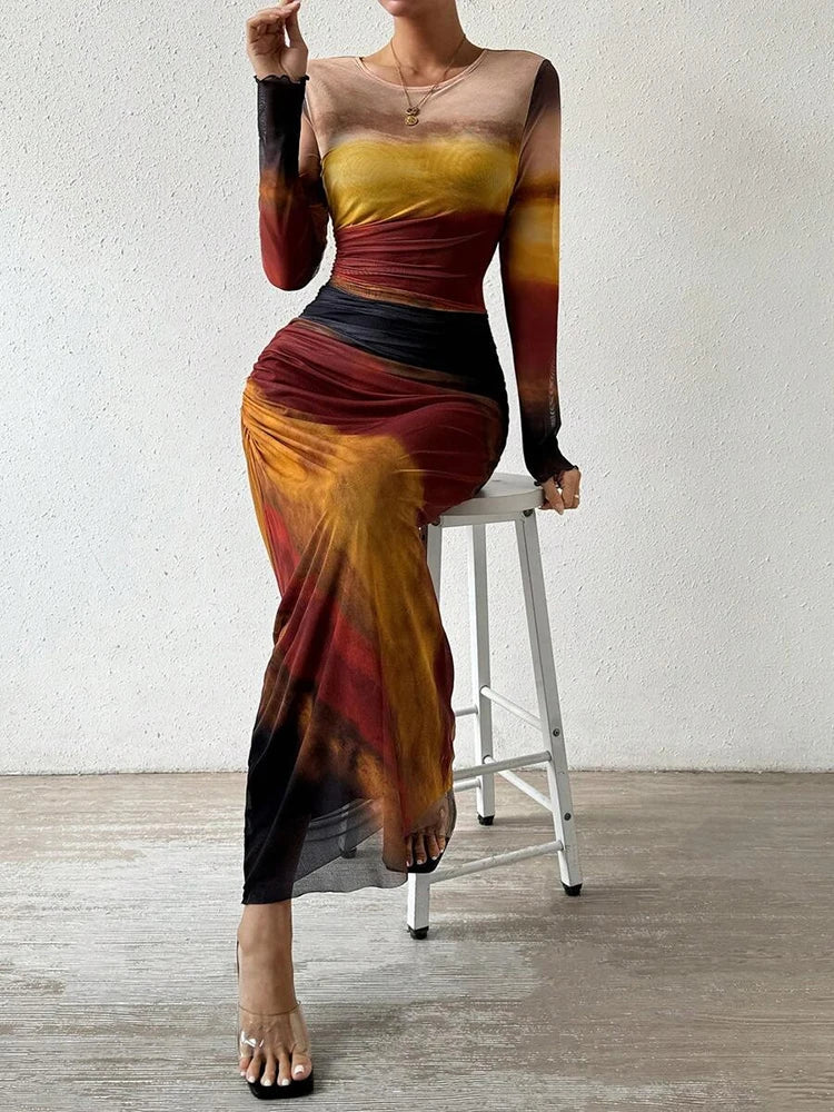 Sukienka maxi Aquarelle Dream