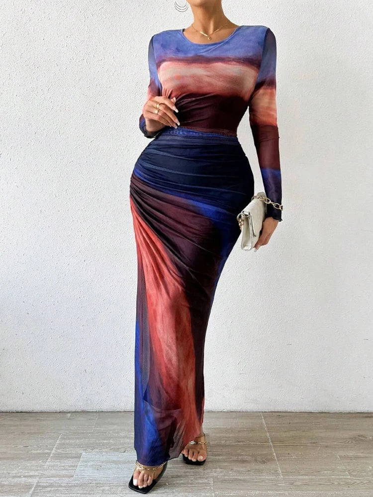 Sukienka maxi Aquarelle Dream