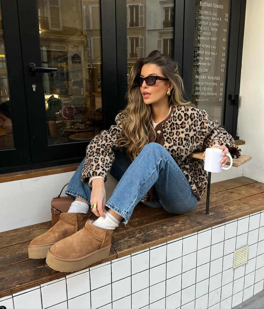 Stylowy Kardigan Vivian w Cętki Lamparta