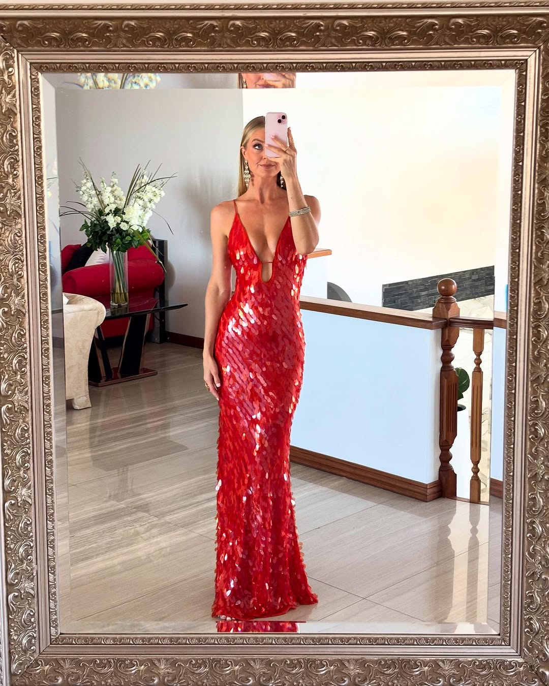 Sukienka maxi Stella w koronkowe cekiny