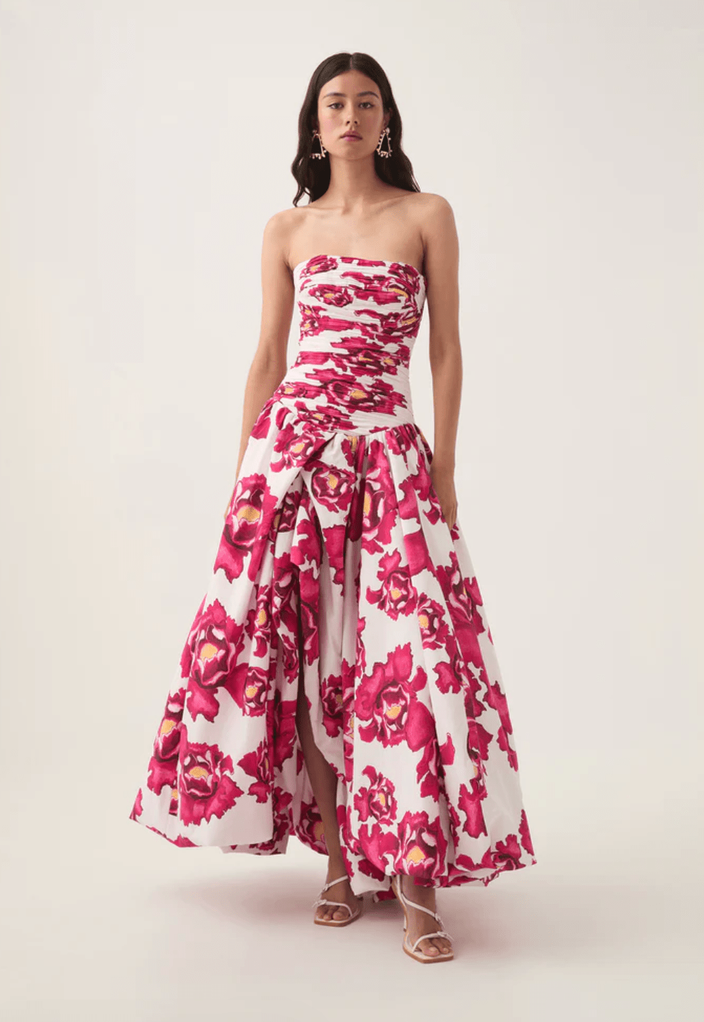 Fiorellina Ruchowana sukienka maxi w kwiaty