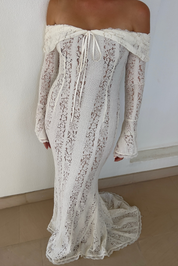 Sukienka Maxi Georgette z Koronką