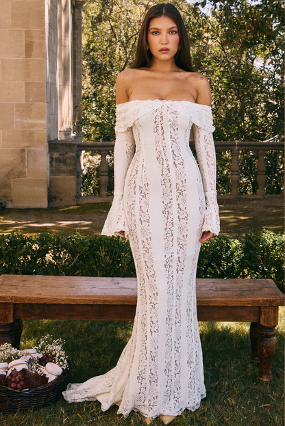 Sukienka Maxi Georgette z Koronką