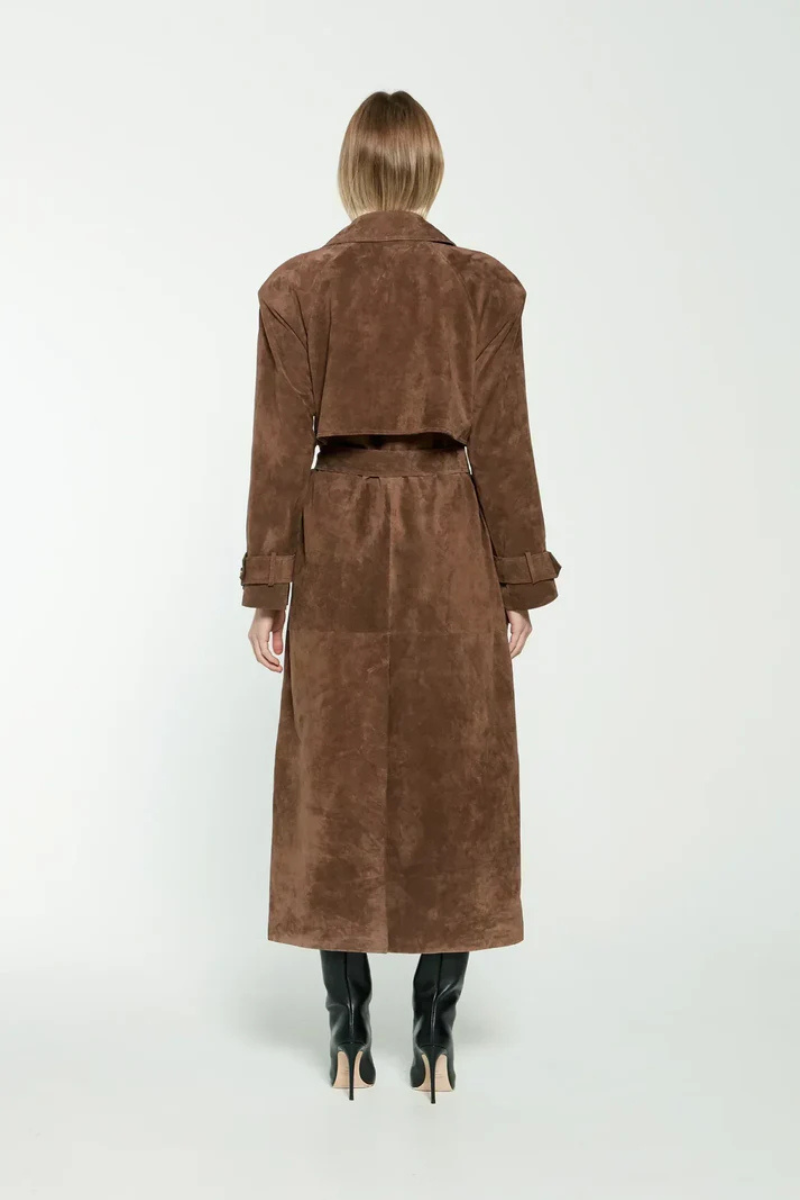 Emilia Zamszowy Płaszcz Trench