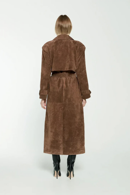 Emilia Zamszowy Płaszcz Trench