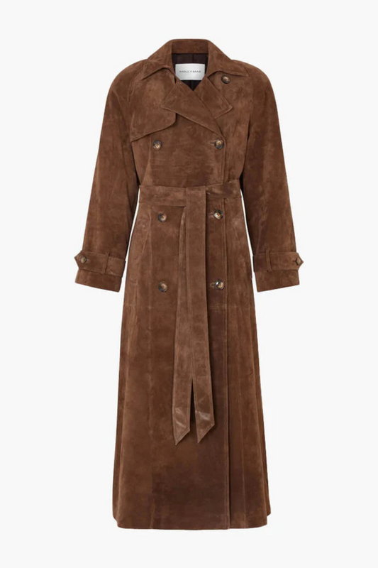 Emilia Zamszowy Płaszcz Trench