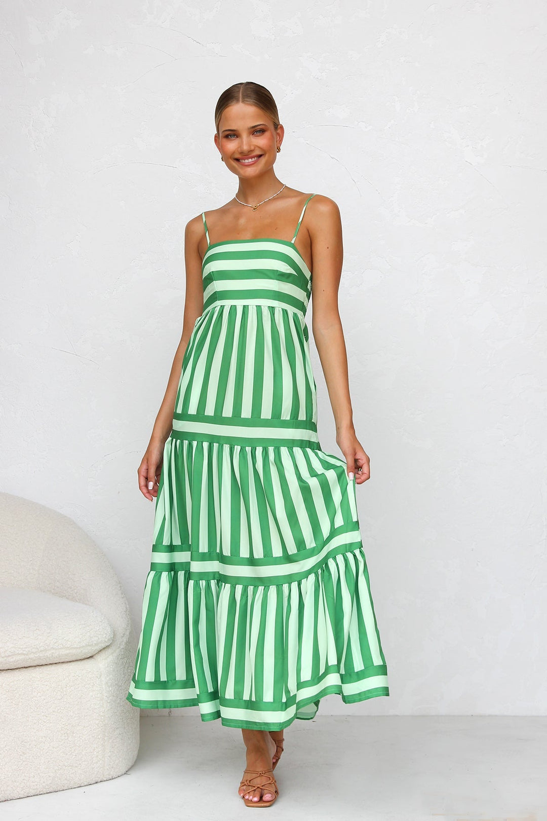 Sukienka maxi w paski Candy