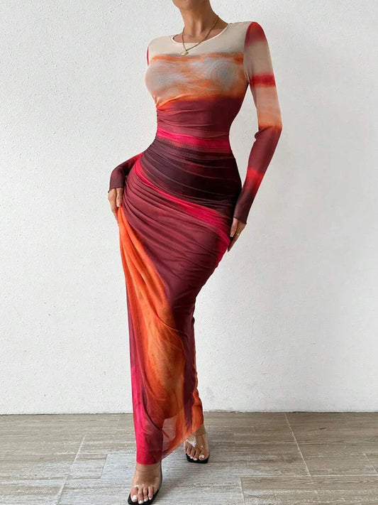 Sukienka maxi Aquarelle Dream