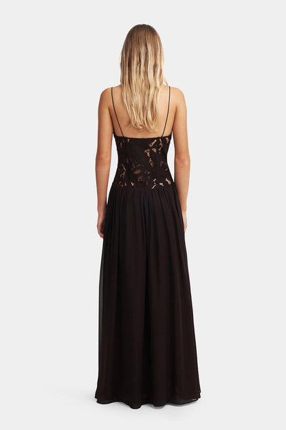 Sukienka Maxi Sophia w Kolorze Cedrowego Drewna