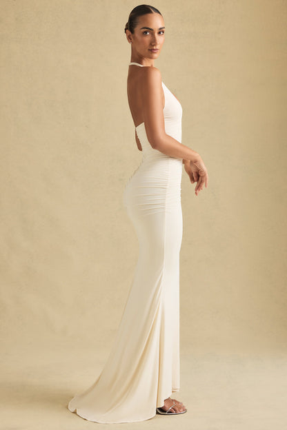 Celesti Elegancka suknia z dekoltem halter