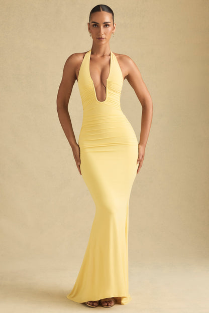 Celesti Elegancka suknia z dekoltem halter