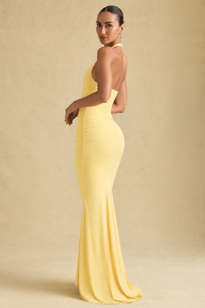 Celesti Elegancka suknia z dekoltem halter