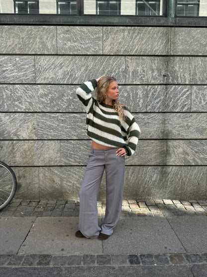 Sweter Olivia oversize z grubej dzianiny w paski