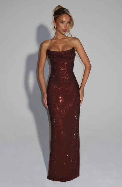 Sukienka maxi Virella z eleganckimi cekinami