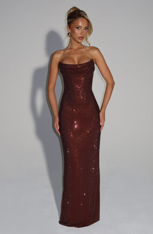 Sukienka maxi Virella z eleganckimi cekinami