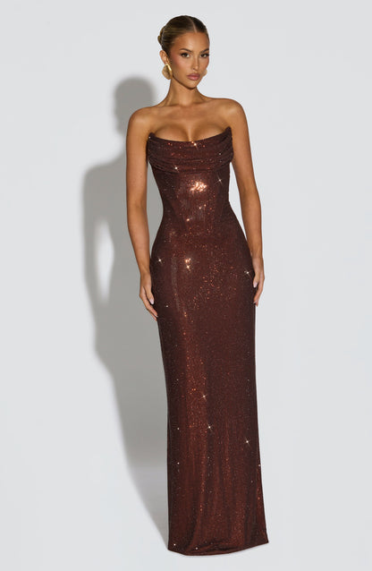 Sukienka maxi Virella z eleganckimi cekinami